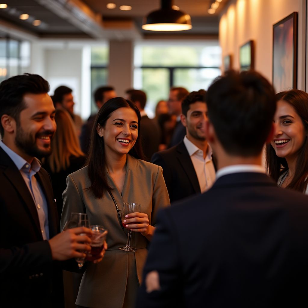 Inversores haciendo networking en un evento